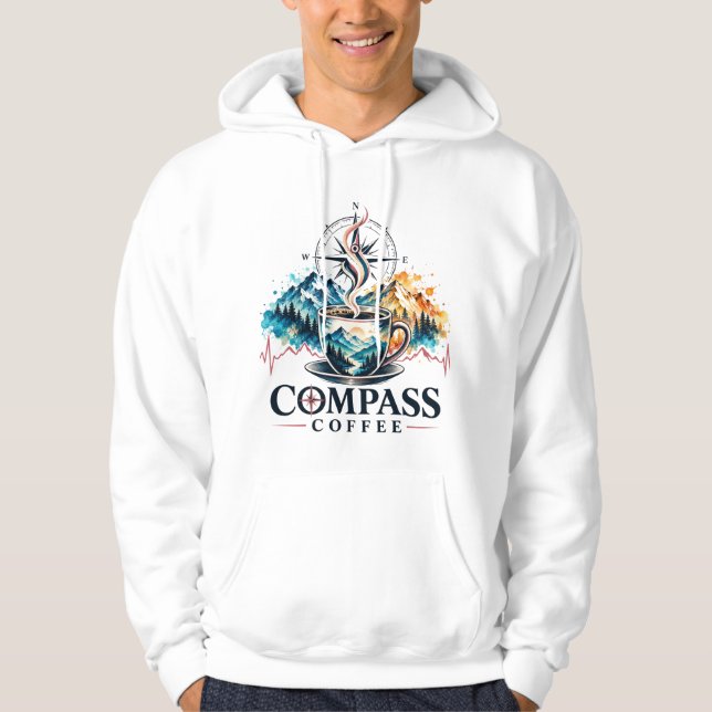Compass Coffee Mountain Adventure Kapuzenpullover Hoodie (Vorderseite)