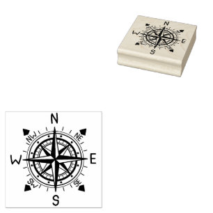 Compass Illustration Gummistempel