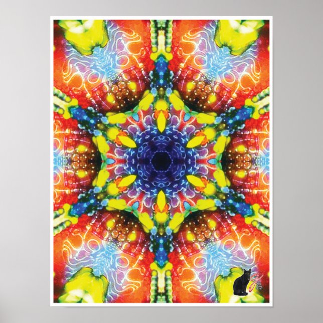 Compass Kinetic Collage Kaleidoscope Poster (Vorne)