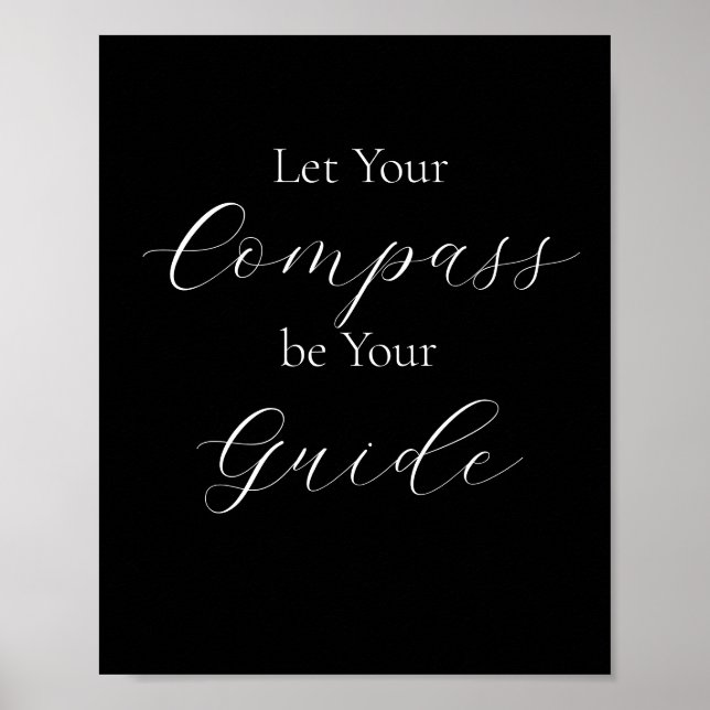 'Compass Lass Your Guide' - Weiß Poster (Vorne)