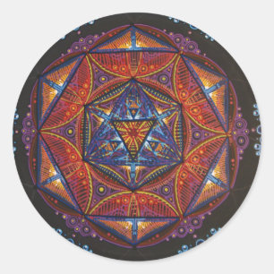 Compass Mandala Runder Aufkleber