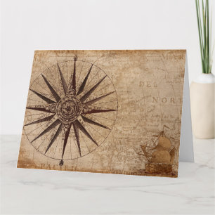 Compass Map Holiday Postkarte