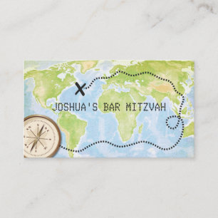 Compass Map Travel Bar Bat Mitzvah Platzkarte