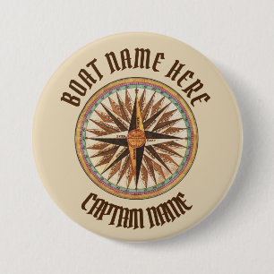 Compass Maritime Vintag Custom Button
