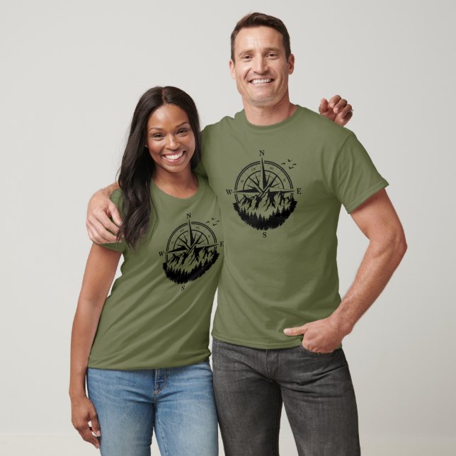Compass Mountain Forest, Adventure T-Shirt (Unisex)