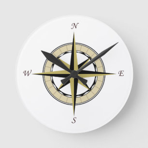 Compass Rose Art Runde Wanduhr