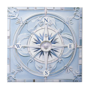 Compass Rose Jugendstil Imitate Hilfe Blau Küche Fliese