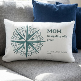 Compass Rose Mom Quote Nautical Heritage Lendenkissen
