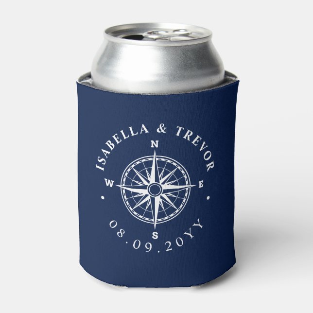 Compass Rose Nautical Wedding Dosenkühler (Kanne Vorderseite)
