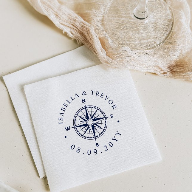 Compass Rose Nautical Wedding Serviette (Von Creator hochgeladen)