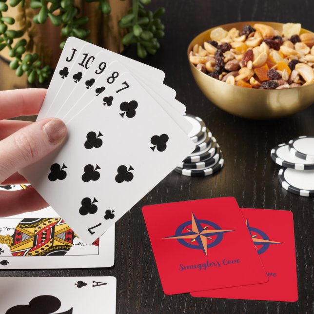 Compass Rose Red Classic Playing Cards anpassen Spielkarten (In Situ)
