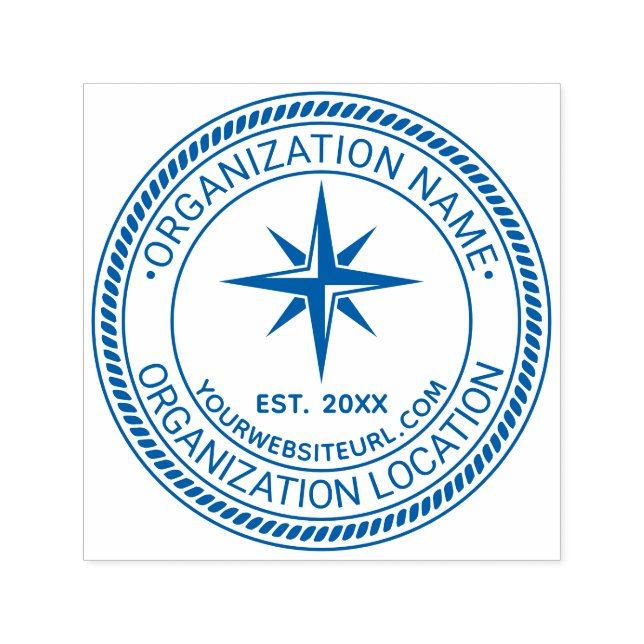 Compass Rose Rope#2 Siegel Name URL Est Permastempel (Design)