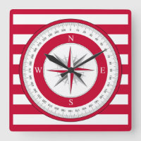 Compass Rose Rot und Weiß Streifen