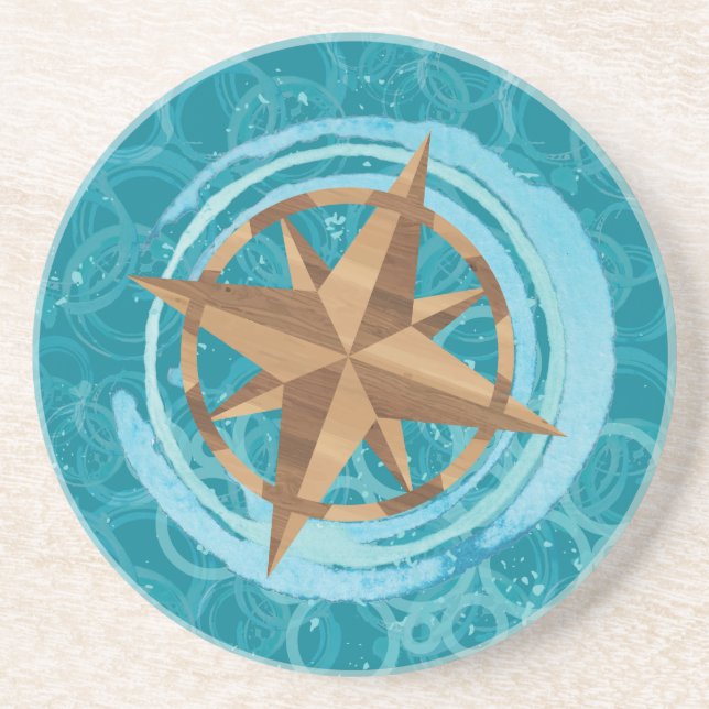 Compass Rose Sandstone Untersetzer (Vorne)