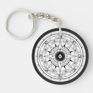 Compass-Rose - Schlüsselanhänger (weiß)