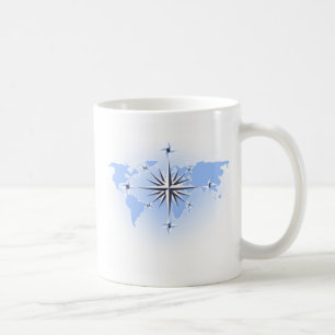Compass Rose Weltkarte Tasse