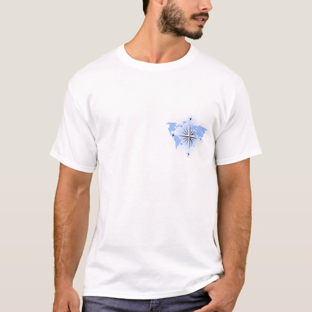 Compass Rose World Map Mens T - Shirt (Vorderseite)