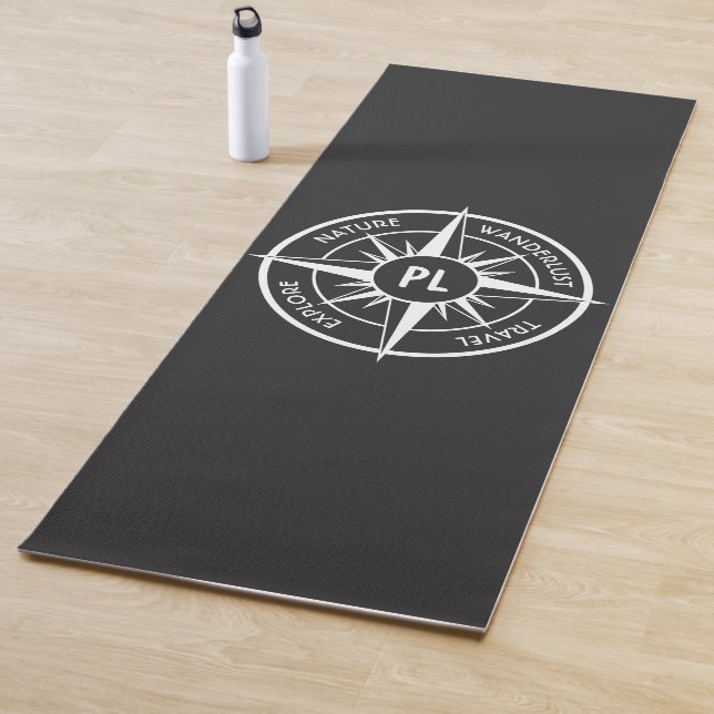 Compass star Emblem monogramm schwarz-weiß Yogamatte (Beispiel)