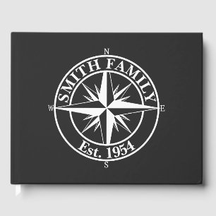 Compass Star Monogramm personalisierbares Emblem Gästebuch