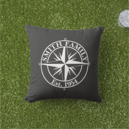 Compass Star Monogramm personalisierbares Emblem Kissen