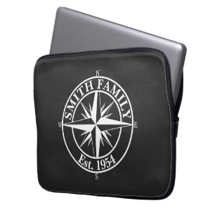 Compass Star Monogramm personalisierbares Emblem Laptopschutzhülle