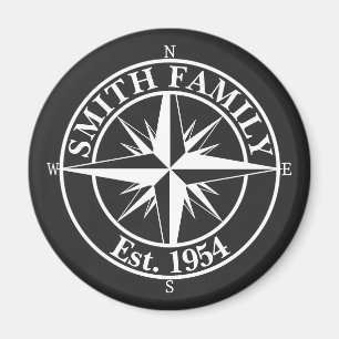 Compass Star Monogramm personalisierbares Emblem Magnet