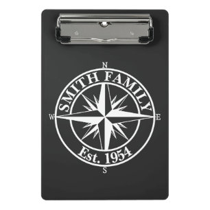 Compass Star Monogramm personalisierbares Emblem Mini Klemmbrett