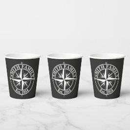 Compass Star Monogramm personalisierbares Emblem Pappbecher