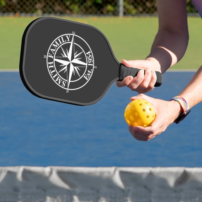 Compass Star Monogramm personalisierbares Emblem Pickleball Schläger (InSitu)