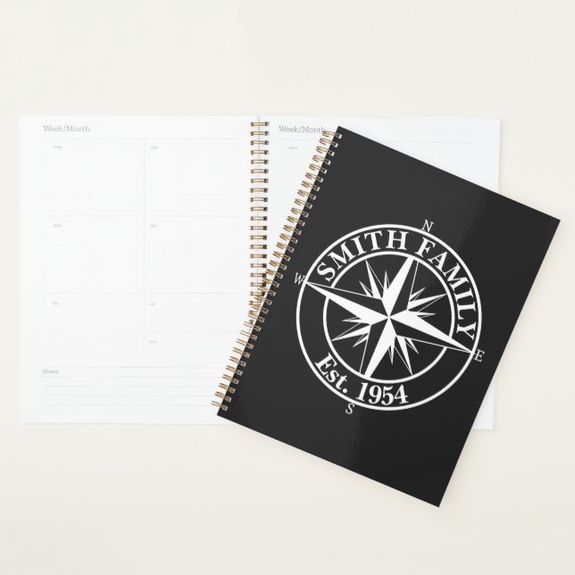 Compass Star Monogramm personalisierbares Emblem Planer (Anzeige)