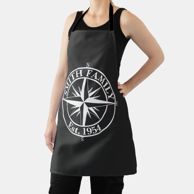 Compass Star Monogramm personalisierbares Emblem Schürze (InSitu)
