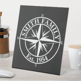 Compass Star Monogramm personalisierbares Emblem Sockelschild