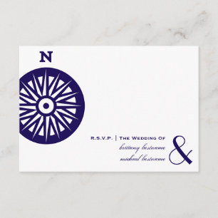 Compass Wedding RSVP Karte