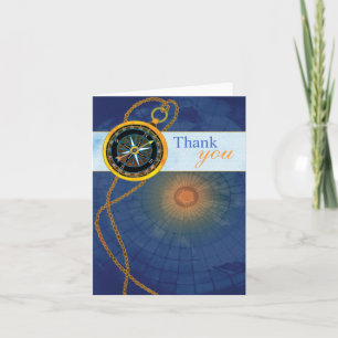 Compass + World Map Business Danke Karte