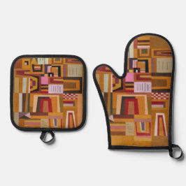 Compensation, Kandinsky Inspired Geometric Art Ofenhandschuh & Topflappen-Set