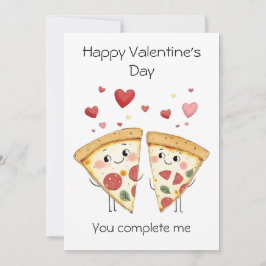 Complete Me - Niedlich & Punny Pizza Valentine's Karte
