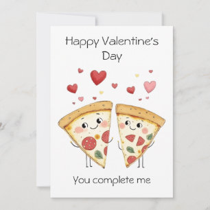 Complete Me - Niedlich & Punny Pizza Valentine's Karte
