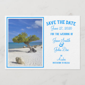 Completely Editable Save the Date Aruba Divi Tree Einladung