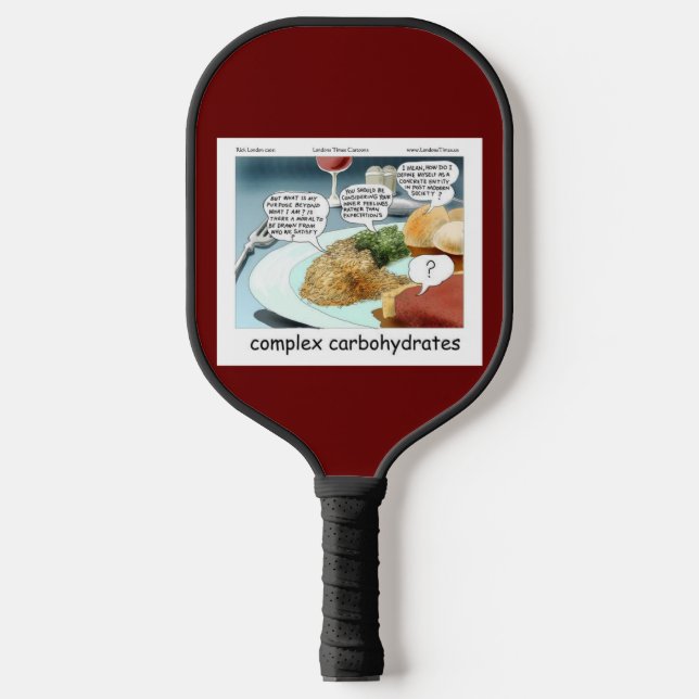 Complex Carbs Funny Philosophy Feinschmecker Carto Pickleball Schläger (Vorderseite)