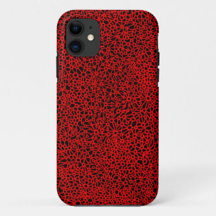 Complex Network - iPhone Case in Rot und Schwarz