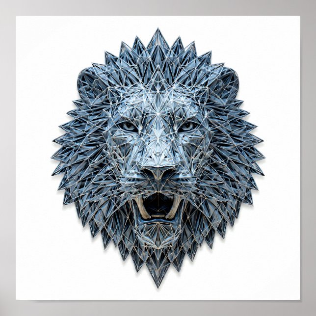 Complex Royal Symbolism: Regal Lion Head Poster (Vorne)