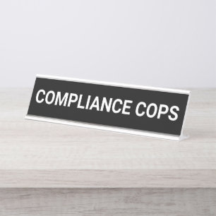 Compliance-Polizist Funny Office-Prüfer  Schreibtischnamensplakette