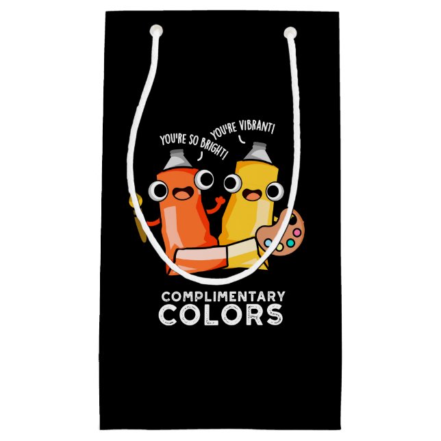Complimentary Colors Funny Paint Pun Dark BG Kleine Geschenktüte (Vorderseite)