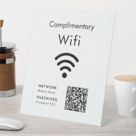 Complimentary Wifi Code Black & White Sockelschild