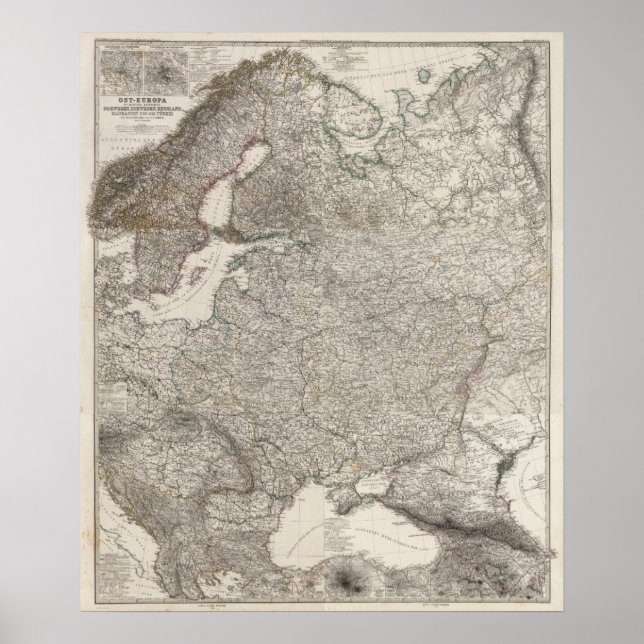 Composite Eastern Europe, Norwegen, Schweden Poster (Vorne)