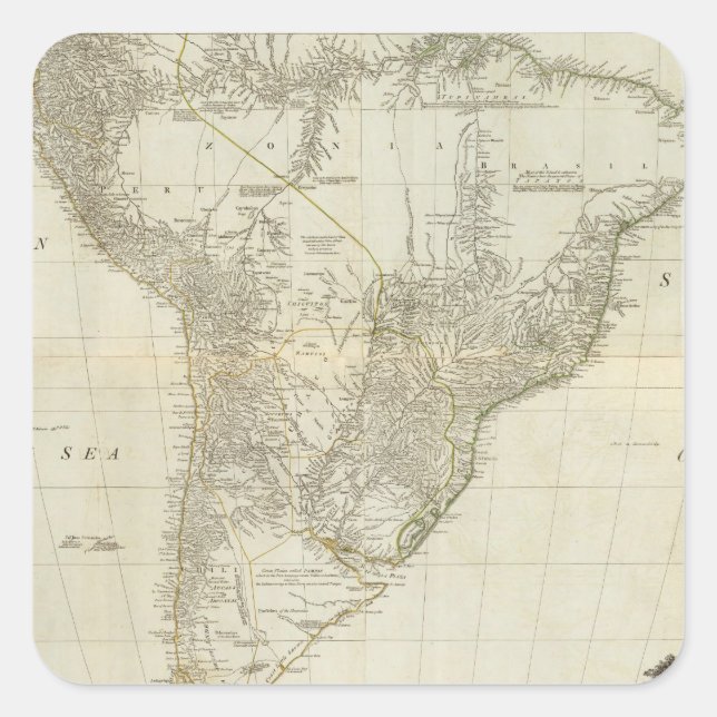Composite South America 2 Quadratischer Aufkleber (Vorderseite)