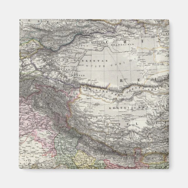 CompositeMap von Indien, Asien Magnet (Vorne)