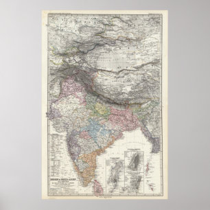 CompositeMap von Indien, Asien Poster