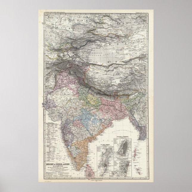 CompositeMap von Indien, Asien Poster (Vorne)