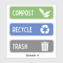 Compost Bin, Gerecycelt, Müllaufkleber